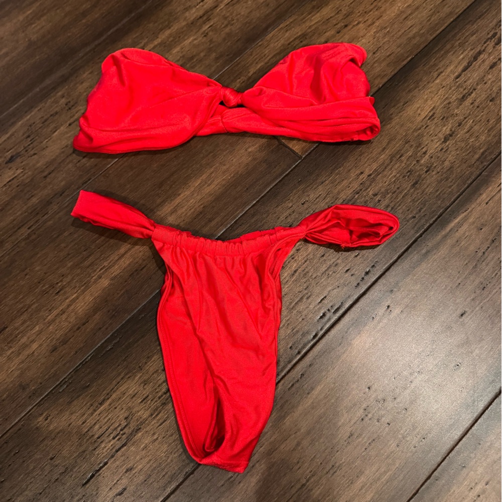 Red Bikini Top and Bottom Set